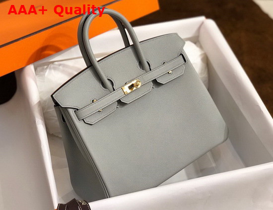 Hermes Birkin 25 Light Gray Epsom Calfskin Hand Stitching Replica