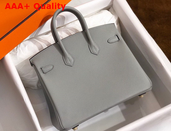 Hermes Birkin 25 Light Gray Epsom Calfskin Hand Stitching Replica