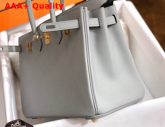 Hermes Birkin 25 Light Gray Epsom Calfskin Hand Stitching Replica