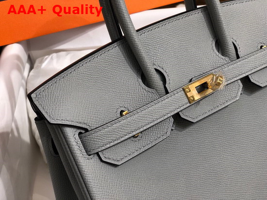 Hermes Birkin 25 Light Gray Epsom Calfskin Hand Stitching Replica