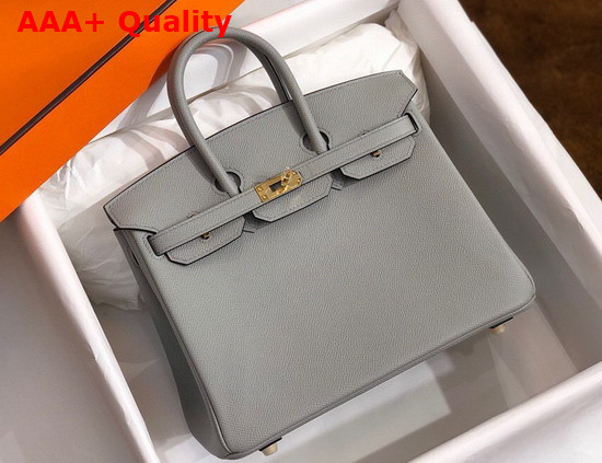 Hermes Birkin 25 Light Gray Epsom Calfskin Hand Stitching Replica