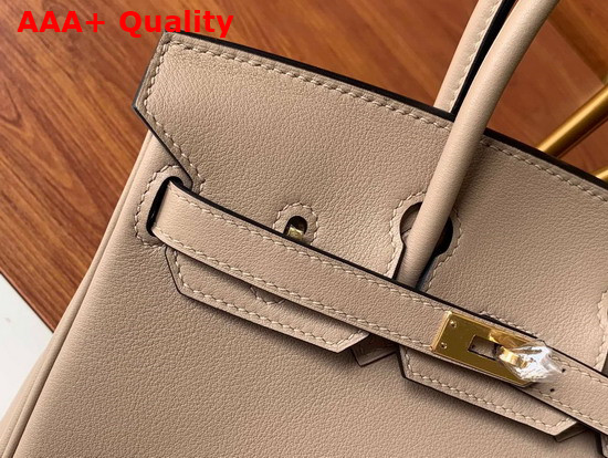 Hermes Birkin 25 Light Gray Swift Calfskin Hand Stitching Replica