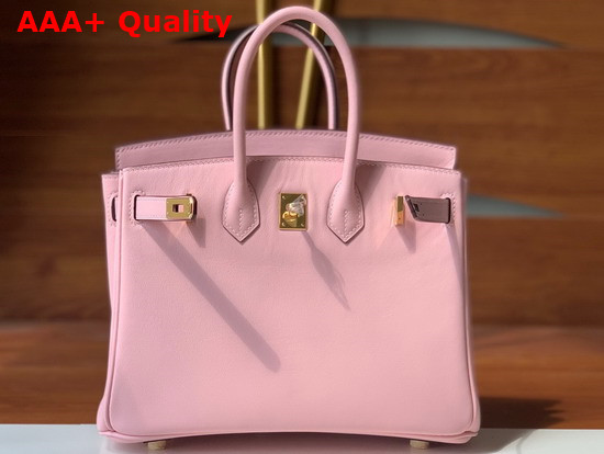 Hermes Birkin 25 Light Pink Swift Calfskin Hand Stitching Replica