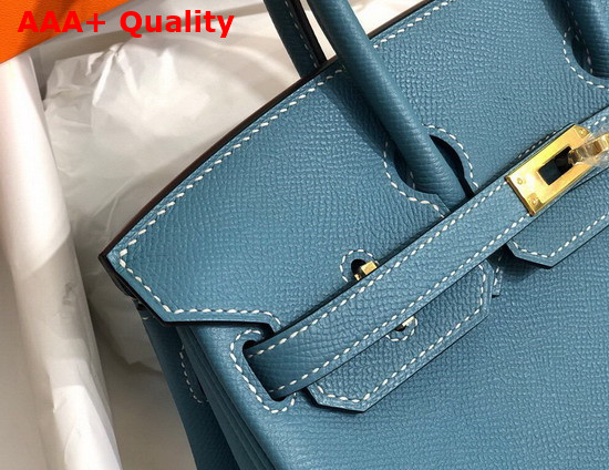 Hermes Birkin 25 Middle Blue Epsom Calfskin Hand Stitching Replica