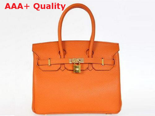 Hermes Fake Hermes Birkin 25 Orange Leather Gold Hardware Replica