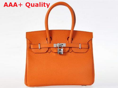 Hermes Birkin 25 in Orange Real Leather Replica