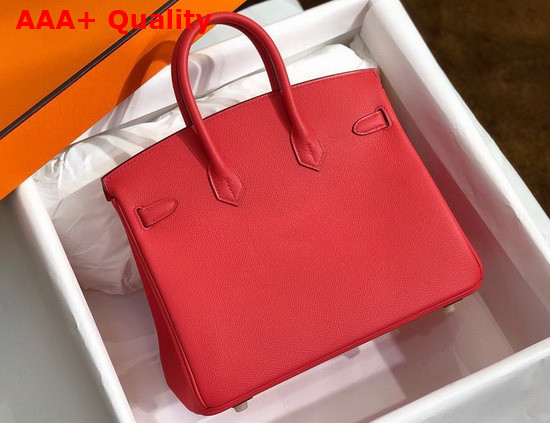 Hermes Birkin 25 Red Epsom Calfskin Hand Stitching Replica