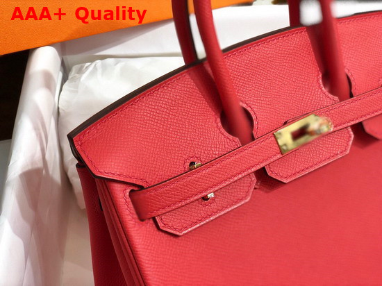 Hermes Birkin 25 Red Epsom Calfskin Hand Stitching Replica