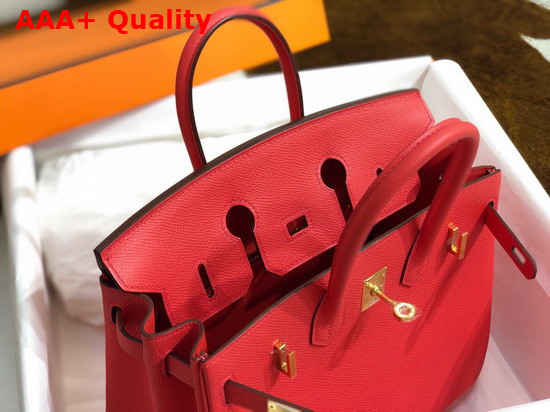 Hermes Birkin 25 Red Epsom Calfskin Hand Stitching Replica