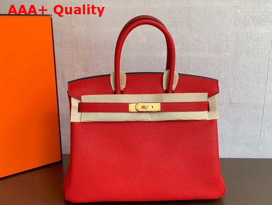 Hermes Birkin 25 Red Togo Calfskin Replica