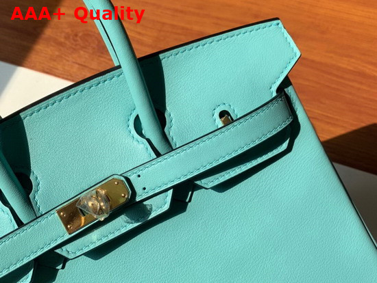 Hermes Birkin 25 Turquoise Swift Calfskin Hand Stitching Replica