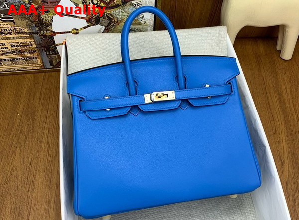 Hermes Birkin 25 in Bright Blue Swift Calfskin Replica