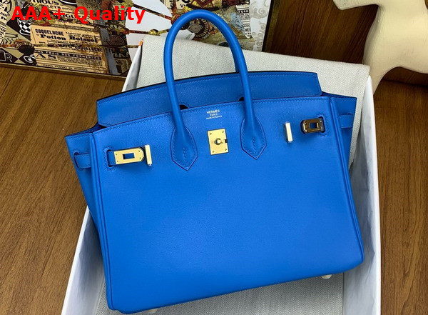 Hermes Birkin 25 in Bright Blue Swift Calfskin Replica