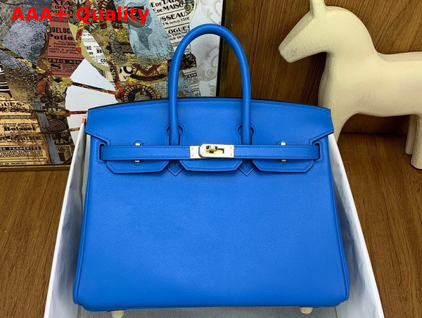 Hermes Birkin 25 in Bright Blue Swift Calfskin Replica