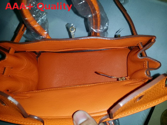 Hermes Birkin 25 in Orange Togo Leather Gold Hardware Replica