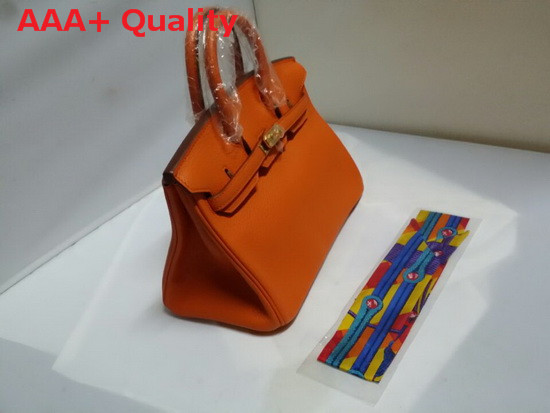 Hermes Birkin 25 in Orange Togo Leather Gold Hardware Replica