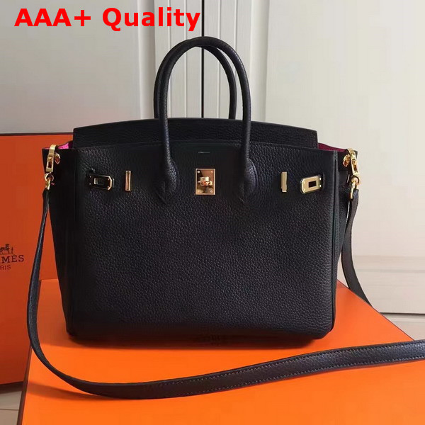 Hermes Birkin 25 with Shoulder Strap Black Togo Leather Replica