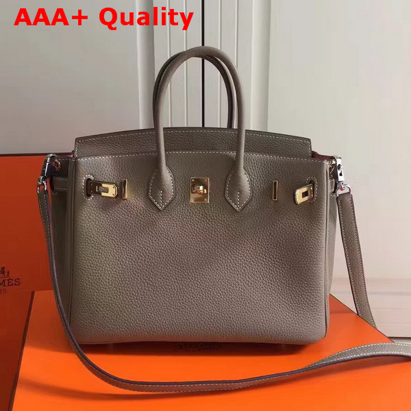 Hermes Birkin 25 with Shoulder Strap Grey Togo Leather Replica