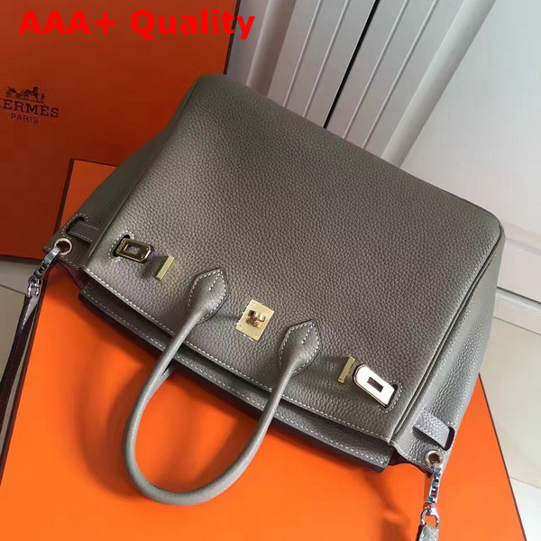 Hermes Birkin 25 with Shoulder Strap Grey Togo Leather Replica