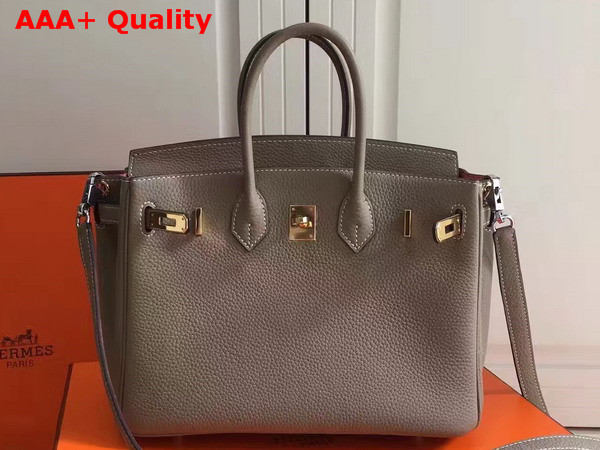 Hermes Birkin 25 with Shoulder Strap Grey Togo Leather Replica