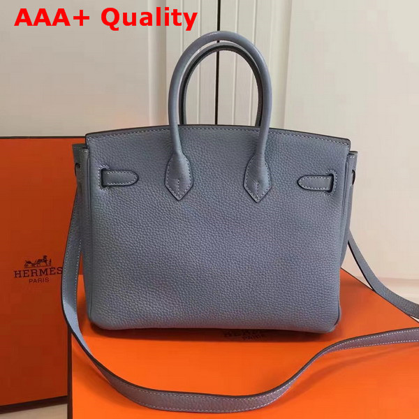 Hermes Birkin 25 with Shoulder Strap Light Blue Togo Leather Replica