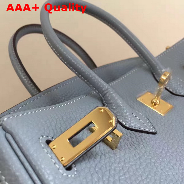 Hermes Birkin 25 with Shoulder Strap Light Blue Togo Leather Replica