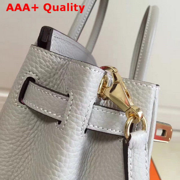 Hermes Birkin 25 with Shoulder Strap Light Grey Togo Leather Replica