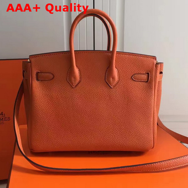 Hermes Birkin 25 with Shoulder Strap Orange Togo Leather Replica