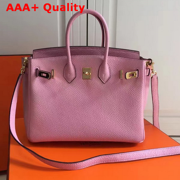 Hermes Birkin 25 with Shoulder Strap Pink Togo Leather Replica