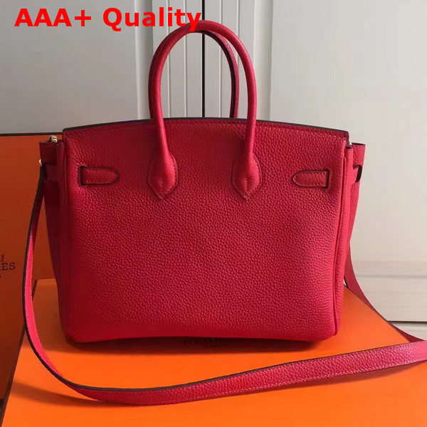 Hermes Birkin 25 with Shoulder Strap Red Togo Leather Replica