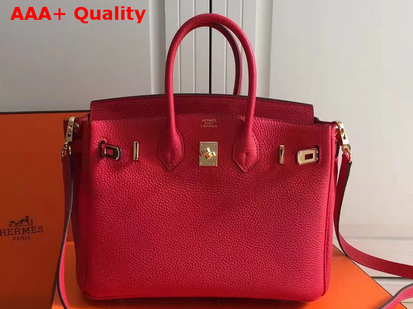 Hermes Birkin 25 with Shoulder Strap Red Togo Leather Replica