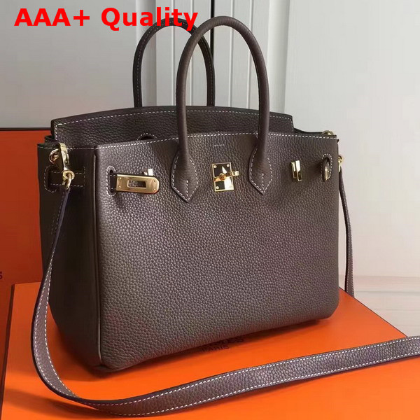 Hermes Birkin 25 with Shoulder Strap Taupe Togo Leather Replica