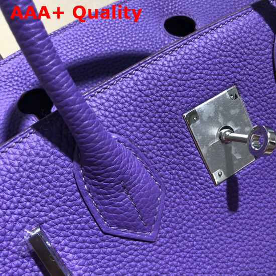 Hermes Birkin 30 Bag in Purple Togo Calfskin Hand Stitching Replica