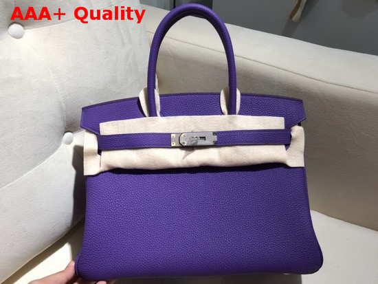 Hermes Birkin 30 Bag in Purple Togo Calfskin Hand Stitching Replica