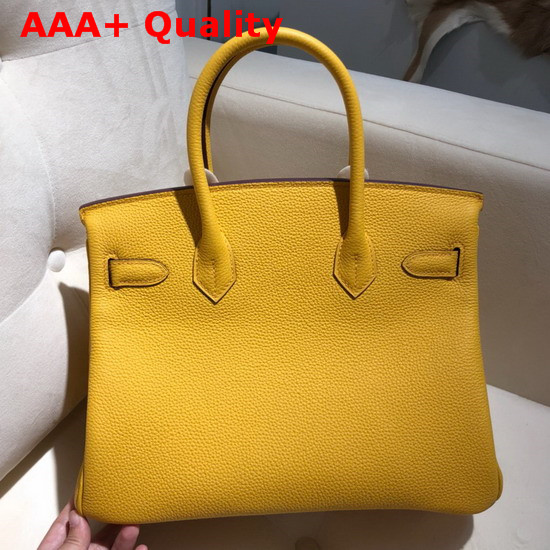 Hermes Birkin 30 Bag in Yellow Togo Calfskin Hand Stitching Replica