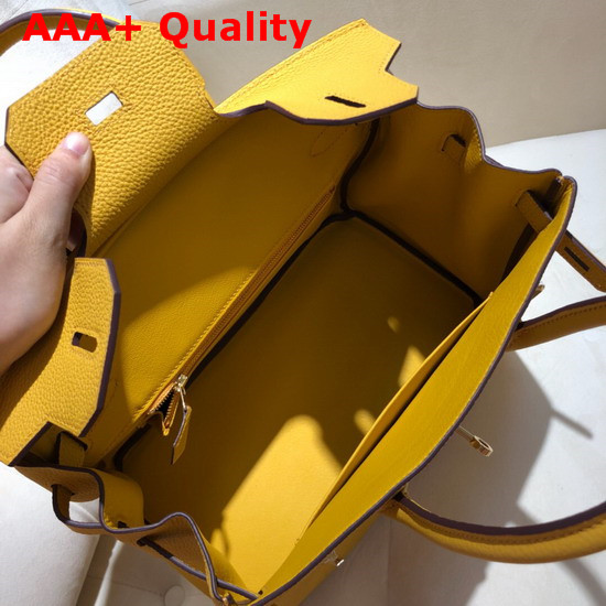 Hermes Birkin 30 Bag in Yellow Togo Calfskin Hand Stitching Replica