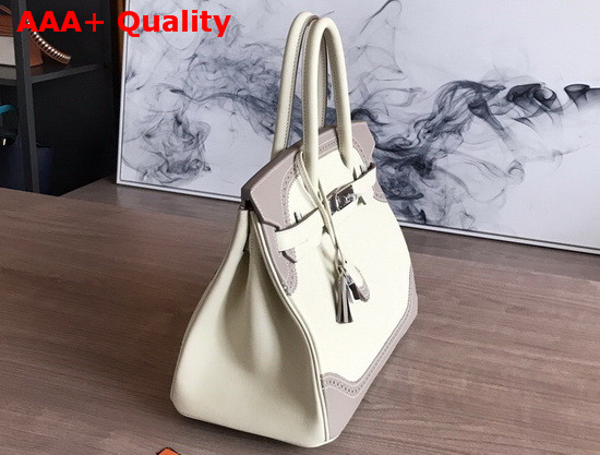 Hermes Birkin 30 Beige and Gray Swift Calfskin Replica