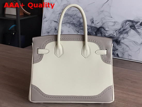 Hermes Birkin 30 Beige and Gray Swift Calfskin Replica