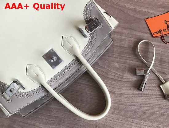 Hermes Birkin 30 Beige and Gray Swift Calfskin Replica