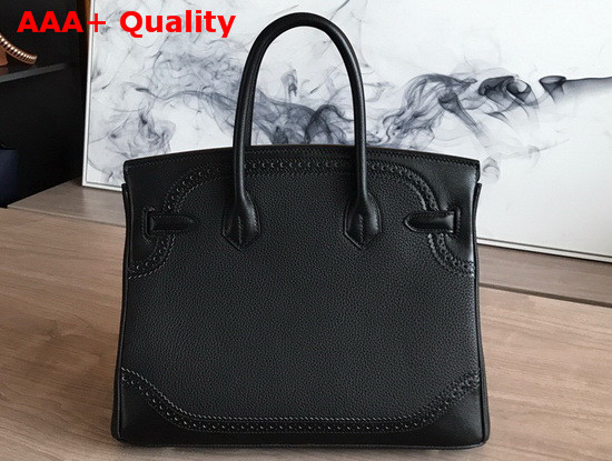 Hermes Birkin 30 Black Togo Calfskin and Lace Swift Calfskin Replica