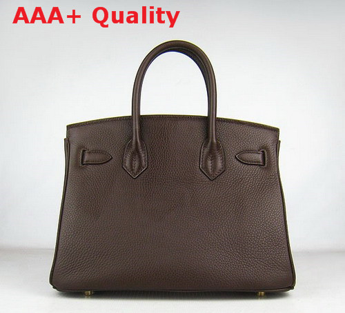 Hermes Birkin 30 Dark Coffee Gold Replica