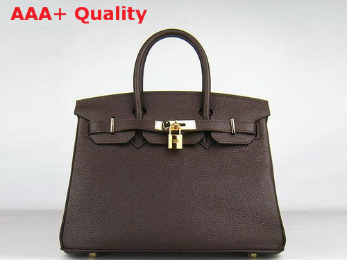 Hermes Birkin 30 Dark Coffee Gold Replica