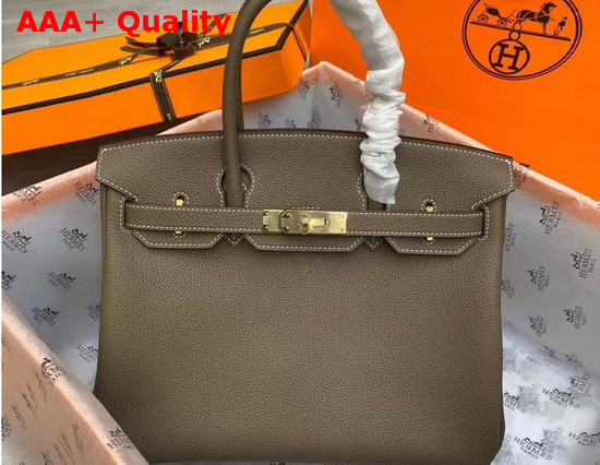 Hermes Birkin 30 Elephant Grey Togo Calfskin Replica