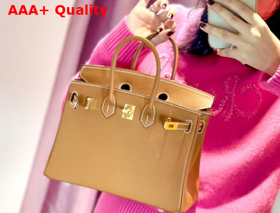 Hermes Birkin 30 Gold Epsom Calfskin Replica