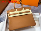 Hermes Birkin 30 Gold Epsom Calfskin Replica