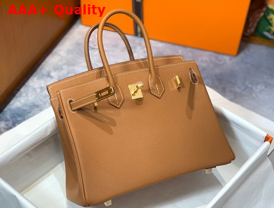 Hermes Birkin 30 Gold Epsom Calfskin Replica