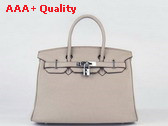 Hermes Birkin 30 Grey Real Leather Replica