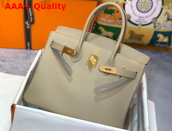 Hermes Birkin 30 Light Grey Epsom Calfskin Replica