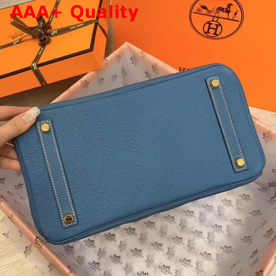 Hermes Birkin 30 Mid Blue Togo Calfskin Replica