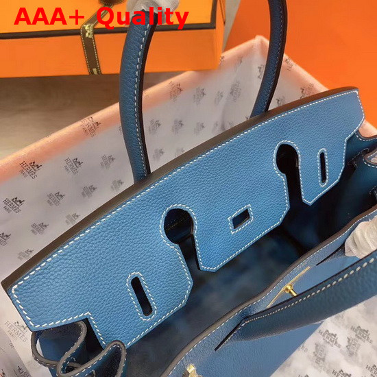 Hermes Birkin 30 Mid Blue Togo Calfskin Replica